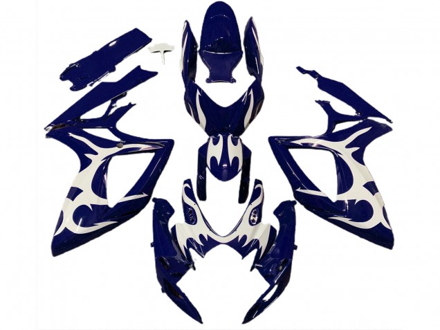 2006-2007 Suzuki GSXR 600 / GSXR 750 Motorcycle Fairings - Dark Blue White Design Canada for Sale