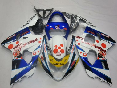 2004-2005 Suzuki GSXR 600 / GSXR 750 Motorcycle Fairings - White Blue Red Yellow Black Dark Dog Canada for Sale