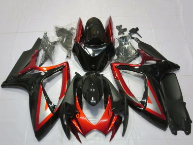 2006-2007 Suzuki GSXR 600 / GSXR 750 Motorcycle Fairings - Glossy Black Red Silver Canada for Sale