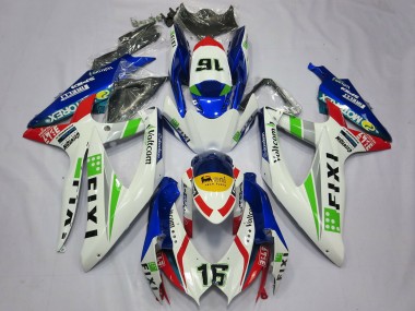 2008-2010 Suzuki GSXR 600 / GSXR 750 Motorcycle Fairings - White Blue Green Yellow Red Fixi 16 Canada for Sale