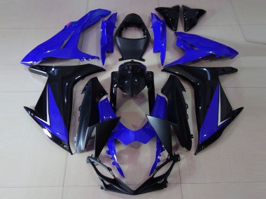 2011-2024 Suzuki GSXR 600 / GSXR 750 Motorcycle Fairings - Blue Glossy Black Canada for Sale
