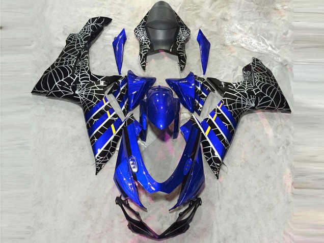 2011-2024 Suzuki GSXR 600 / GSXR 750 Motorcycle Fairings - Blue Black Spider Canada for Sale