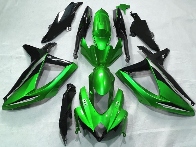 2008-2010 Suzuki GSXR 600 / GSXR 750 Motorcycle Fairings - Green Silver Glossy Black Canada for Sale