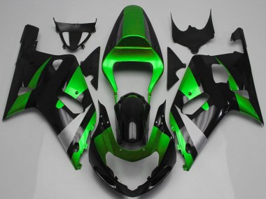 2001-2003 Suzuki GSXR 600 / GSXR 750 Motorcycle Fairing - Green Silver Glossy Black Canada for Sale