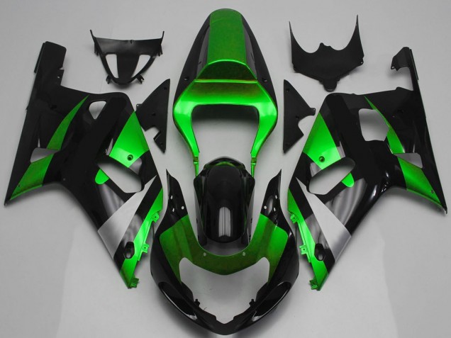 2001-2003 Suzuki GSXR 600 / GSXR 750 Motorcycle Fairing - Green Silver Glossy Black Canada for Sale