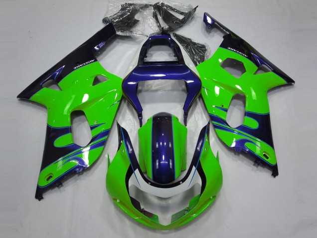 2001-2003 Suzuki GSXR 600 / GSXR 750 Motorcycle Fairings - Green Blue Black Canada for Sale