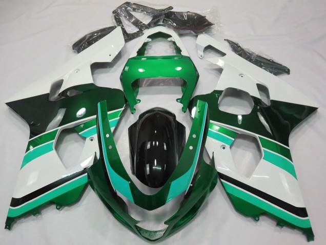 2004-2005 Suzuki GSXR 600 / GSXR 750 Motorcycle Fairings - Glossy Green Green White Canada for Sale