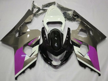 2004-2005 Suzuki GSXR 600 / GSXR 750 Motorcycle Fairings - White Pink Grey Glossy Black Canada for Sale