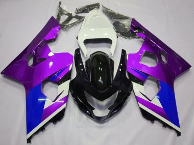 2004-2005 Suzuki GSXR 600 / GSXR 750 Motorcycle Fairings - White Purple Blue Glossy Black Canada for Sale