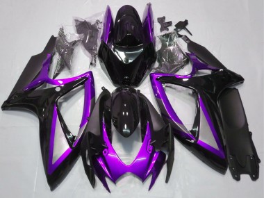 2006-2007 Suzuki GSXR 600 / GSXR 750 Motorcycle Fairings - Purple Glossy Black Matte Black Canada for Sale