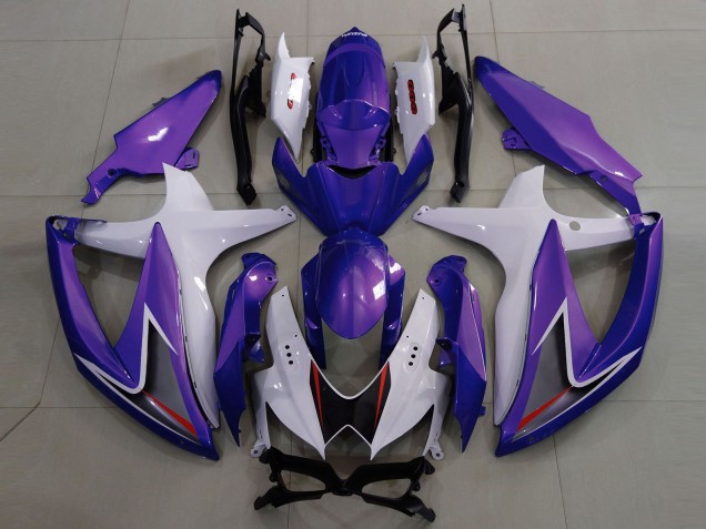 2008-2010 Suzuki GSXR 600 / GSXR 750 Motorcycle Fairings - White Purple Black Canada for Sale