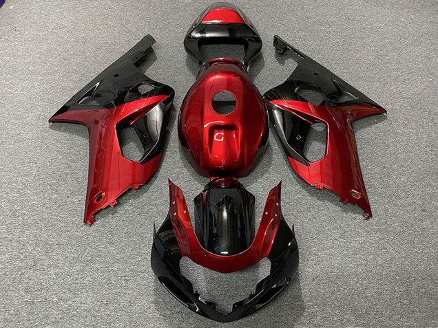 2001-2003 Suzuki GSXR 600 / GSXR 750 Motorcycle Fairings - Red Glossy Black Canada for Sale