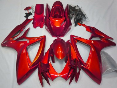 2006-2007 Suzuki GSXR 600 / GSXR 750 Motorcycle Fairings - Glossy Red Plain Canada for Sale