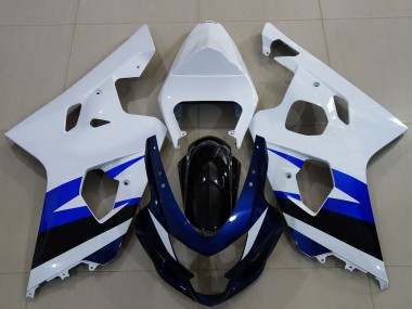 2004-2005 Suzuki GSXR 600 / GSXR 750 Motorcycle Fairing - White Blue Glossy Black Canada for Sale