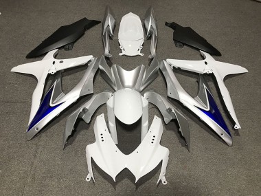 2008-2010 Suzuki GSXR 600 / GSXR 750 Motorcycle Fairings - White Silver Blue Matte Black Canada for Sale