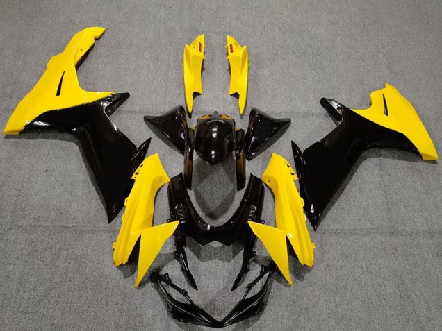 2011-2024 Suzuki GSXR 600 / GSXR 750 Motorcycle Fairings - Yellow Glossy Black Canada for Sale
