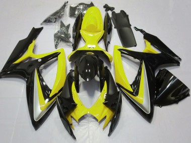 2006-2007 Suzuki GSXR 600 / GSXR 750 Motorcycle Fairings - Yellow Glossy Black Canada for Sale