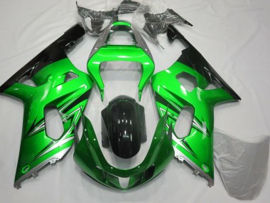 2001-2003 Suzuki GSXR 600 / GSXR 750 Motorcycle Fairings - Green Silver Glossy Black Canada for Sale