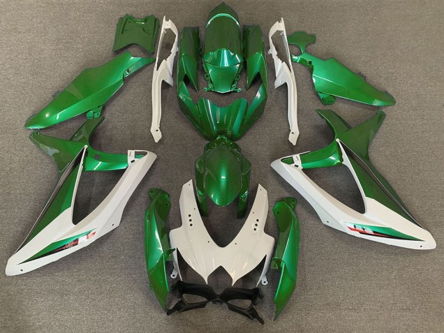 2008-2010 Suzuki GSXR 600 / GSXR 750 Motorcycle Fairings - White Green OEM Style Canada for Sale