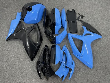 2006-2007 Suzuki GSXR 600 / GSXR 750 Motorcycle Fairings - Glossy Black Blue Split Canada for Sale