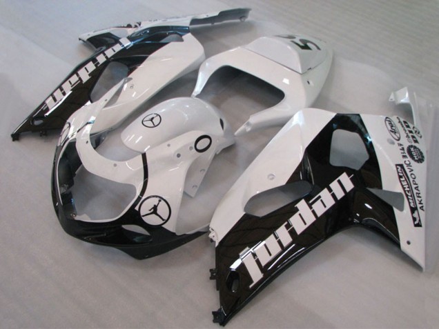 2001-2003 Suzuki GSXR 600 / GSXR 750 Motorcycle Fairings - White Glossy Black Jordan Michelin Canada for Sale