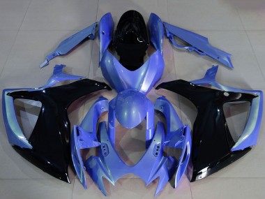 2006-2007 Suzuki GSXR 600 / GSXR 750 Motorcycle Fairings - Light Blue Glossy Black Canada for Sale