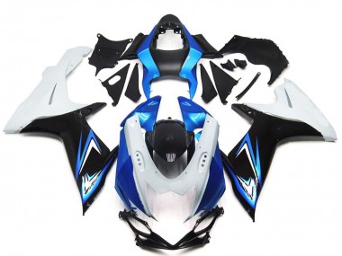 2011-2024 Suzuki GSXR 600 / GSXR 750 Motorcycle Fairings - White Light Blue Glossy Black Canada for Sale