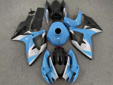 2006-2007 Suzuki GSXR 600 / GSXR 750 Motorcycle Fairings - Light Blue White Glossy Black Canada for Sale