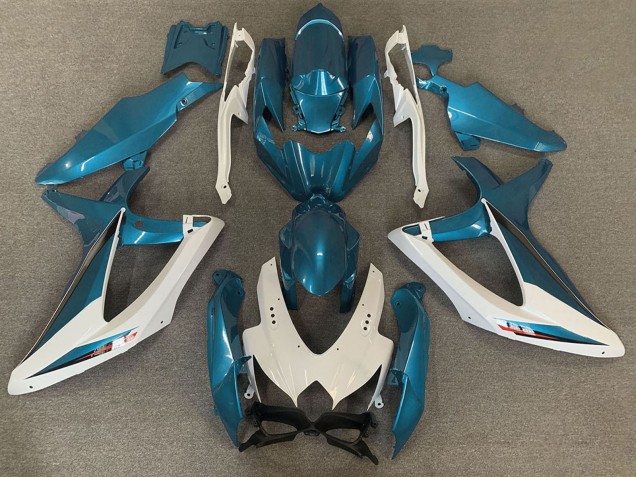 2008-2010 Suzuki GSXR 600 / GSXR 750 Motorcycle Fairings - White Light Blue OEM Style Canada for Sale