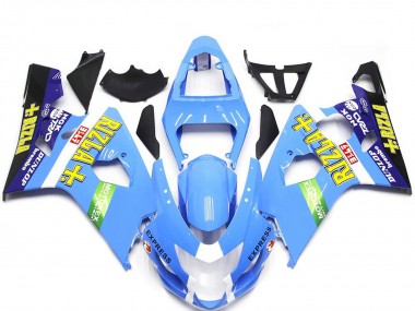 2004-2005 Suzuki GSXR 600 / GSXR 750 Motorcycle Fairings - Light Blue Green Yellow Rizla Style Canada for Sale
