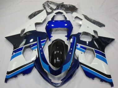 2004-2005 Suzuki GSXR 600 / GSXR 750 Motorcycle Fairings - White Blue Glossy Black Canada for Sale