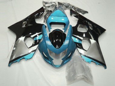 2004-2005 Suzuki GSXR 600 / GSXR 750 Motorcycle Fairings - Light Blue Silver Glossy Black Canada for Sale
