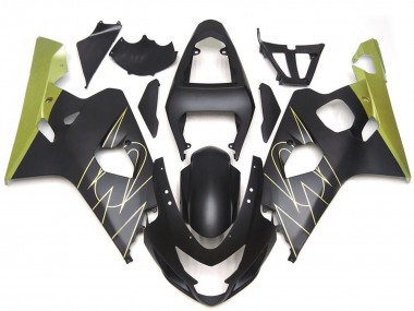 2004-2005 Suzuki GSXR 600 / GSXR 750 Motorcycle Fairings - Matte Black Gold Corona Canada for Sale