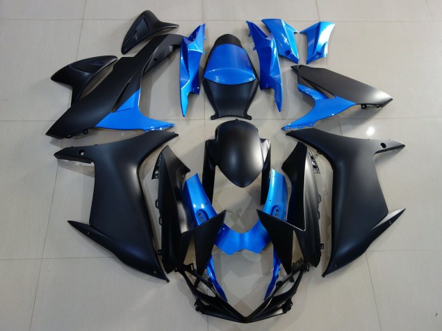 2011-2024 Suzuki GSXR 600 / GSXR 750 Motorcycle Fairings - Blue Matte Black Canada for Sale