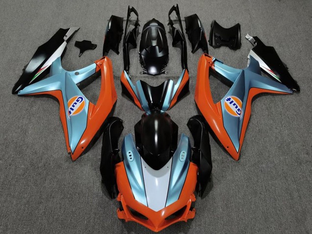 2008-2010 Suzuki GSXR 600 / GSXR 750 Motorcycle Fairings - Orange Blue Black Gulf Canada for Sale