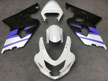 2004-2005 Suzuki GSXR 600 / GSXR 750 Motorcycle Fairings - White Blue Matte Black Canada for Sale