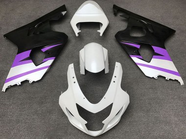2004-2005 Suzuki GSXR 600 / GSXR 750 Motorcycle Fairings - White Purple Matte Black Canada for Sale