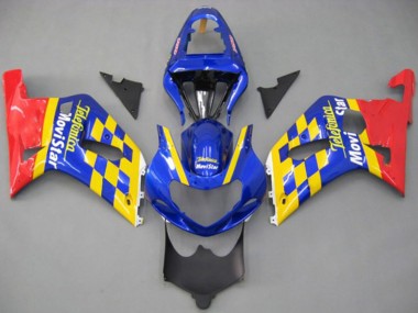 2001-2003 Suzuki GSXR 600 / GSXR 750 Motorcycle Fairings - Blue Yellow Red Telefumica MoviStar Canada for Sale
