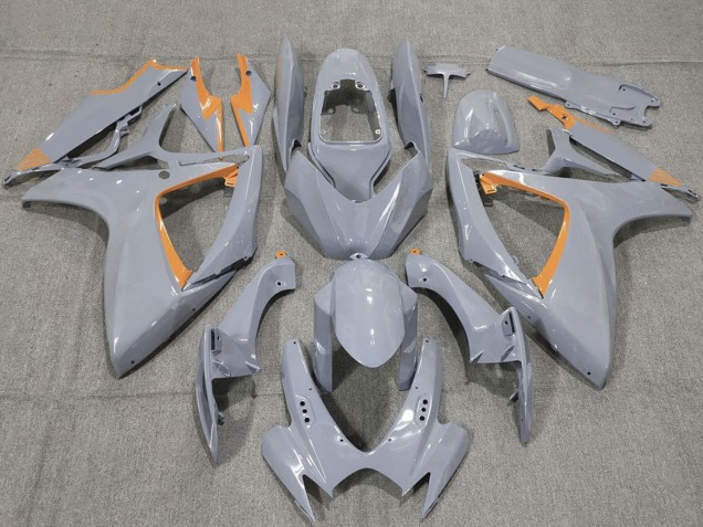 2006-2007 Suzuki GSXR 600 / GSXR 750 Motorcycle Fairings - Nardo Grey and Orange Trim Canada for Sale