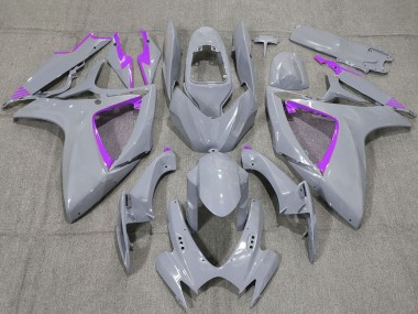 2006-2007 Suzuki GSXR 600 / GSXR 750 Motorcycle Fairings - Nardo Grey and Purple Trim Canada for Sale