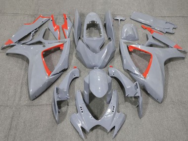 2006-2007 Suzuki GSXR 600 / GSXR 750 Motorcycle Fairings - Nardo Grey and Red Trim Canada for Sale