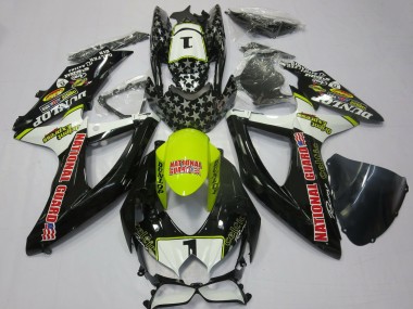 2008-2010 Suzuki GSXR 600 / GSXR 750 Motorcycle Fairings - White Yellow Red Black National Guard Canada for Sale