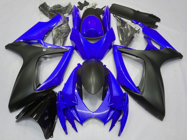 2006-2007 Suzuki GSXR 600 / GSXR 750 Motorcycle Fairings - Blue Matte Black Canada for Sale