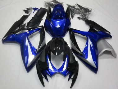 2006-2007 Suzuki GSXR 600 / GSXR 750 Motorcycle Fairings - Blue Silver Glossy Black OEM Style Canada for Sale