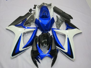 2006-2007 Suzuki GSXR 600 / GSXR 750 Motorcycle Fairings - White Blue Glossy Black OEM Style Canada for Sale