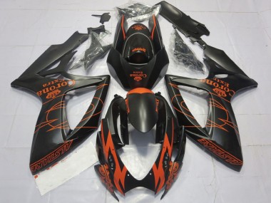 2006-2007 Suzuki GSXR 600 / GSXR 750 Motorcycle Fairings - Matte Black Orange Corona Extra Alstare Motul Canada for Sale
