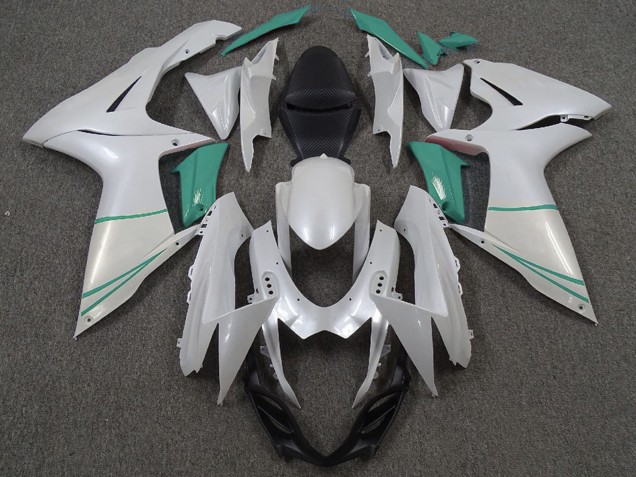 2011-2024 Suzuki GSXR 600 / GSXR 750 Motorcycle Fairings - Pearl White and T Blue Canada for Sale