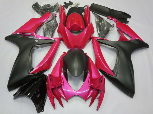 2006-2007 Suzuki GSXR 600 / GSXR 750 Motorcycle Fairings - Pink Matte Black Canada for Sale