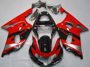 2001-2003 Suzuki GSXR 600 / GSXR 750 Motorcycle Fairings - Red Silver Glossy Black OEM Style Canada for Sale