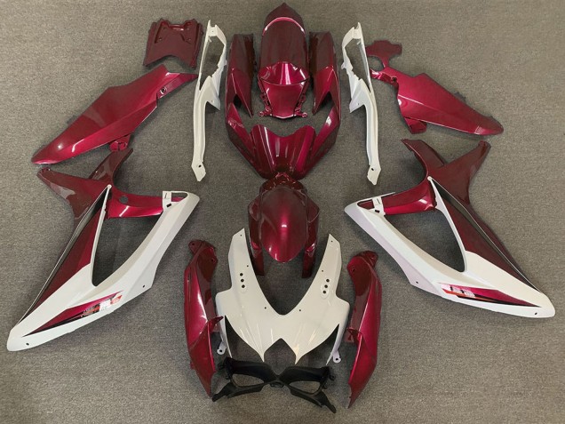 2008-2010 Suzuki GSXR 600 / GSXR 750 Motorcycle Fairings - White Red OEM Style Canada for Sale